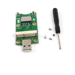 Mini PCI-E USB Adapter with 8-pin SIM Card Slot for WWAN / LTE Module green