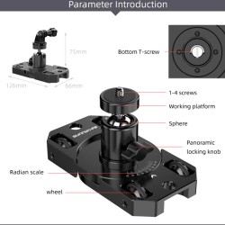 Mini Stabilizer Camera Dolly Metal Bracket for Gopro/OSMO Action/ OSMO Pocket/Insta360 Sports Camera black