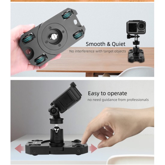 Mini Stabilizer Camera Dolly Metal Bracket for Gopro/OSMO Action/ OSMO Pocket/Insta360 Sports Camera black