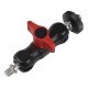 Multi-Function Ball Head Clamp Ball Mount Clamp ic Arm Super with 1/4inch-20 Thread for Camera Cage Rig Monitor Black red