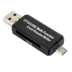 Multifunction OTG Memory Card Reader Micro SD/SD Card//USB USB Phone Card Reader TF High Speed 2.0 black