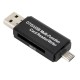 Multifunction OTG Memory Card Reader Micro SD/SD Card//USB USB Phone Card Reader TF High Speed 2.0 black