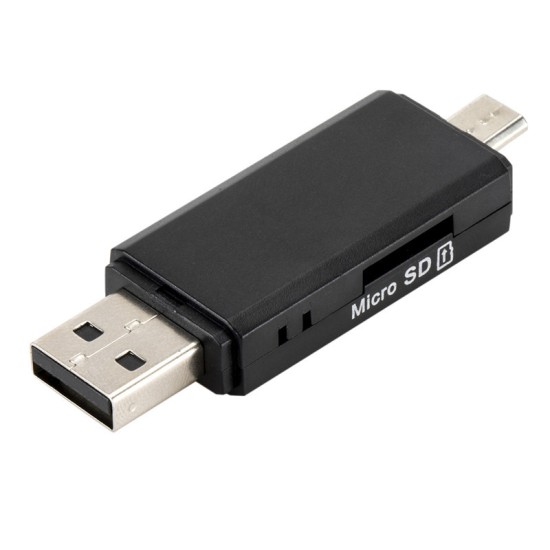 Multifunction OTG Memory Card Reader Micro SD/SD Card//USB USB Phone Card Reader TF High Speed 2.0 black