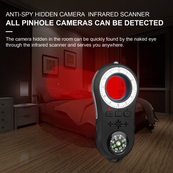 New S100 Small Signal Detector Anti-sneak Shot Anti-theft Device Camera Detector GPS Detector red