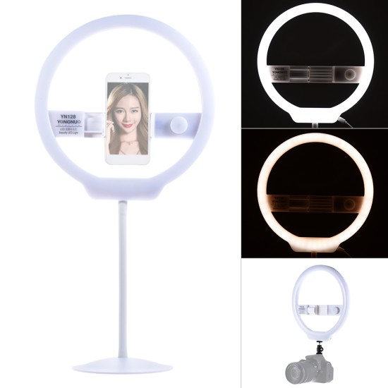 Original YONGNUO YN128 Selfie Ring Light Camera Photo Studio Phone 128 LED Ring Light 3200-5500K Photography Dimmable Ring Lamp  Pink