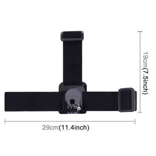 PULUZ Waterproof Head Band Mount Adjustable Elastic Head Band Strap for GoPro Hero 5 4 Session 3+3 2 1  black