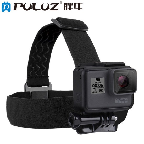 PULUZ Waterproof Head Band Mount Adjustable Elastic Head Band Strap for GoPro Hero 5 4 Session 3+3 2 1  black