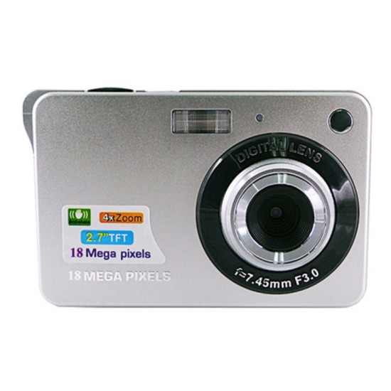 Portable 18 Megapixels Digital Video Camera 2.7'' TFT Display Digital Zoom Video Camera - Silver