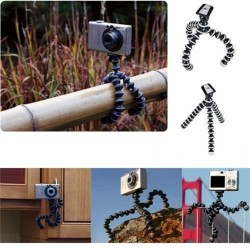 Portable Flexible Tripod Flexible Joints Movable Connector Folding Octopus Tripod Stand Compatible For Gopro Camera Bracket + mobile phone clip