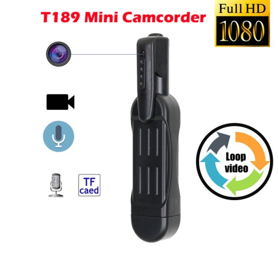 Rechargeable Camera T189 Hd 1080p Motion Detection Mini Portable Camera Black