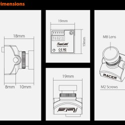 RunCam Racer 4 Super WDR 1000TVL 1280*720 1.8mm FOV160 5-36V FPV Camera for RC FPV Racing Freestyle Drones as shown