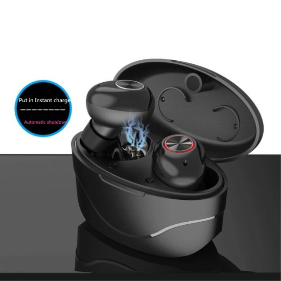 S9Mini Sport Bluetooth 5.0 Headset Binaural Call Stereo Earphones black