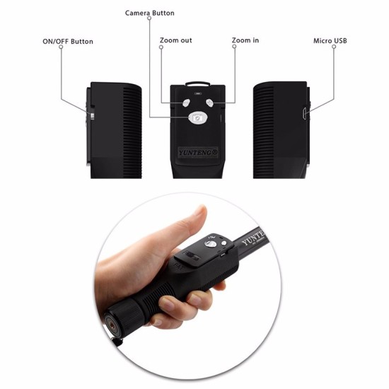 Selfie Sticks Handheld Monopod Phone Holder Bluetooth Shutter for GoPro Camera 1288