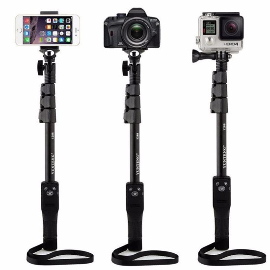 Selfie Sticks Handheld Monopod Phone Holder Bluetooth Shutter for GoPro Camera 1288