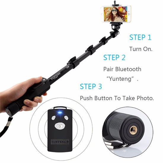 Selfie Sticks Handheld Monopod Phone Holder Bluetooth Shutter for GoPro Camera 1288