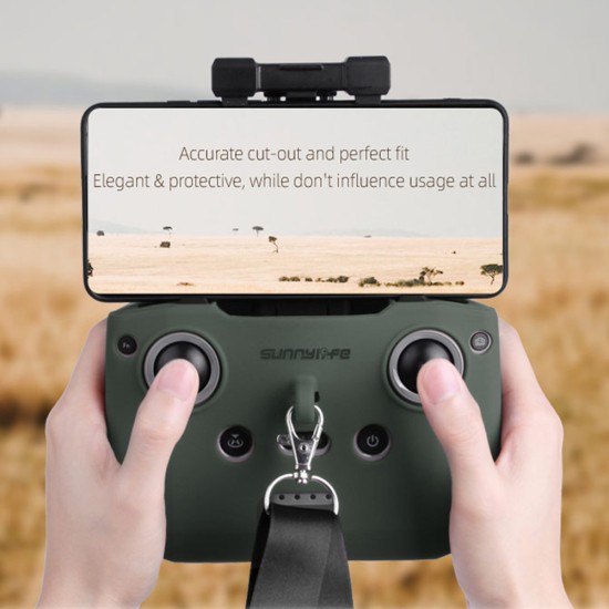 Silicone Protective Cover with Remote Controller Strap Protective Sleeve For DJI Mavic Air 2 Drone Accessories black