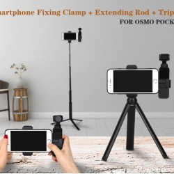 Smartphone Fixing Bracket Clamp Extending Rod Tripod for DJI OSMO POCKET Mobile phone bracket + (aluminum alloy) tripod + extension rod