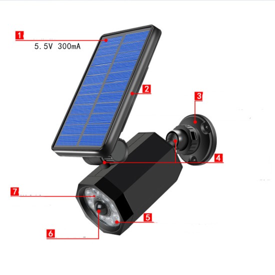 Solar Simulate Camera Outdoor Waterproof Security Sensor LED Wall Light