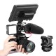 Three-head Hot Shoe Cold Shoe Mount Bracket Extension Microphone Fill Light Stand For DSLR Camera Accessories black