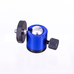 Tripod Gimbal 1/4 Screw Mini Ball Head Small PTZ Micro Single Camera Mount Bracket blue