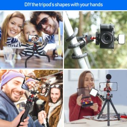 Ulanzi Mt-11flexible Octopus Tripod Smartphone Dslr Slr Vlog Tripod Travel Portable 2 In 1 Tripod Extend 1/4 Screw For Magic Arm Tripod + Tripod head