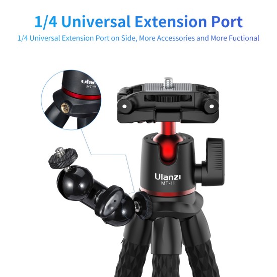 Ulanzi Mt-11flexible Octopus Tripod Smartphone Dslr Slr Vlog Tripod Travel Portable 2 In 1 Tripod Extend 1/4 Screw For Magic Arm Tripod + Tripod head