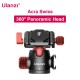 Ulanzi U-70 Tripod Ball Head Hot Shoe Double Panoramic Head Mini Cold Shoe Spherical Bracket black