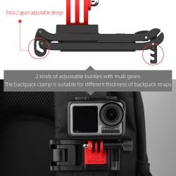 Universal Backpack Clamp Adjustable Clip Mount Knapsack Belt Camera Holder for GoPro Osmo Action Sports Camera Accessories black