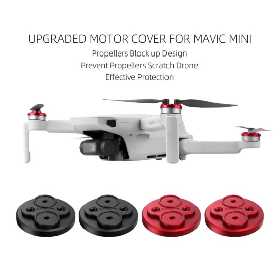 Upgraded Motor Covers Scratch-proof Propellers Block-up Protective Aluminum Alloy Motor Cover for Mavic Mini Drone black