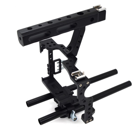 Veledge VD-07 Rod Rig DSLR Camera Video Cage Kit Stabilizer for Sony Gh4 A7S A7 A7R A7Rii A7Sii Camera Accessories black