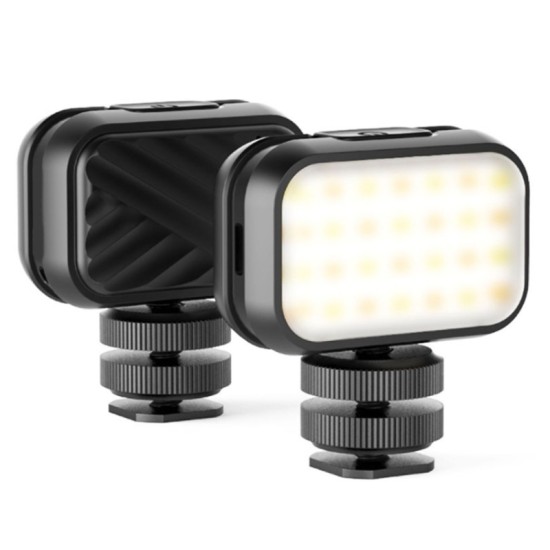 Vl28 Portable Mini Fill  Light 6500k Soft Light Adjustable Brightness 28 High-brightness Lamp Beads For Outdoor Photography Black VL28