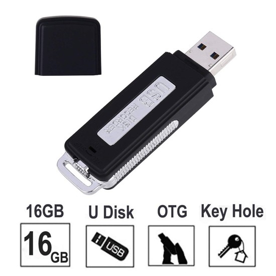 Voice Recorder USB Flash Drive 384Kbps Digital Voice Recording for Windows Mac Android