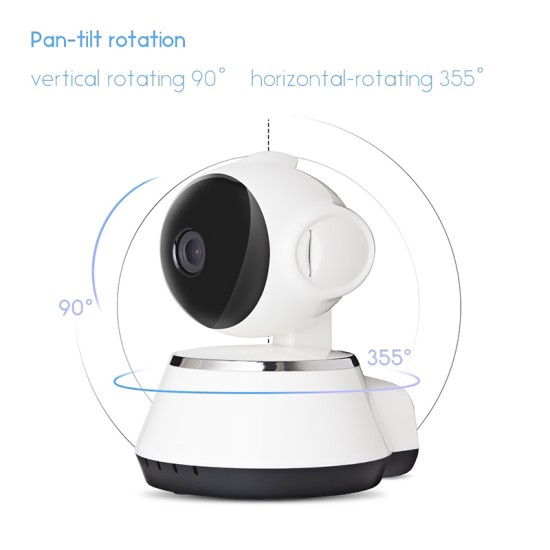 Wireless IP Camera - 1/4-Inch HD CMOS, 720p, SD Card Recording, App Support, Night Vision, IR Cut, Motion Detection, WiFi, PTZ