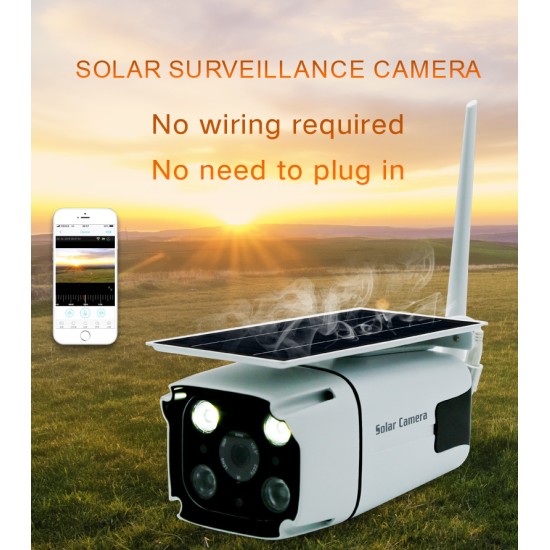 Wireless Wifi Monitor Camera Solar Energy Battery Low-power Consumption Camera YN88-WIFI  white