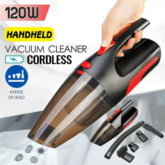 220v Wireless/Wired Hand Held Car Vacuum Cleaner Portable Car Wet Dry One-key Control Vacuum Cleaner With Light Car Auto Home Duster Wireless black