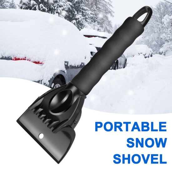 Car Ice Scraper Snow Frost Removal Shovel Defrost Winter Snow Clearing Tool for Windshield Black