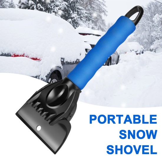 Car Ice Scraper Snow Frost Removal Shovel Defrost Winter Snow Clearing Tool for Windshield Blue