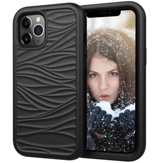 6.1" Shockproof Soft Silicone Case for iPhone 12 iPhone 12 Pro360 Silicone Protect Cover black