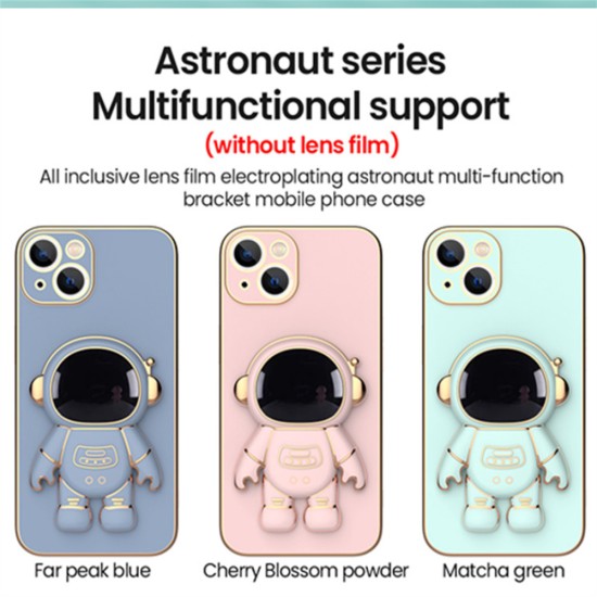 Astronaut Stand Phone Case for iPhone Series Mini Shockproof Silicone Phone Kickstand Cover Black iPhone14 ProMax