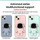 Astronaut Stand Phone Case for iPhone Series Mini Shockproof Silicone Phone Kickstand Cover Black iPhone14 plus