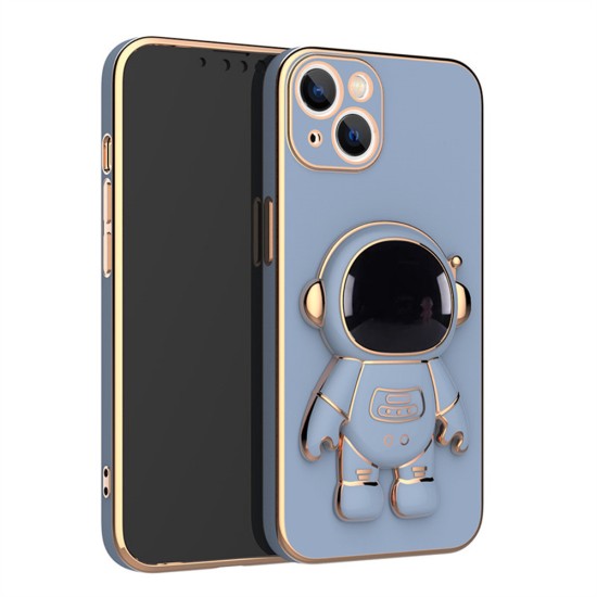 Astronaut Stand Phone Case for iPhone Series Mini Shockproof Silicone Phone Kickstand Cover Blue iPhone14 Pro