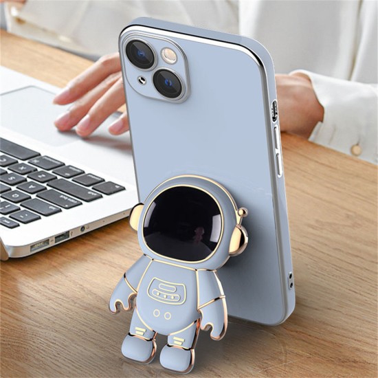 Astronaut Stand Phone Case for iPhone Series Mini Shockproof Silicone Phone Kickstand Cover Pink iPhone14 plus