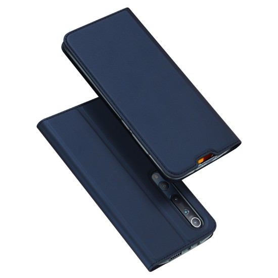 DUX DUCIS For XIAOMI 10/MI 10 Pro Fall Resistant Mobile Phone Cover Magnetic Leather Protective Case with Cards Slot Bracket Royal blue