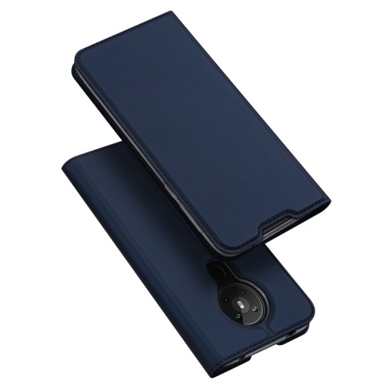 DUX DUCIS for Nokia 5.3 Leather Mobile Phone Cover with Bracket Card Slot Magnetic Protective Case blue