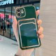 Electroplating Wallet Stand Holder Phone Cover Protective Phone Case For Iphone Series Dark green_iphone12 pro