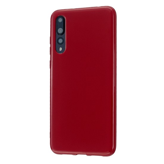 For HUAWEI P20/P20 Lite/P20 Pro Cellphone Case Simple Profile Soft TPU Phone Case Anti-Slip Smartphone Cover Rose red