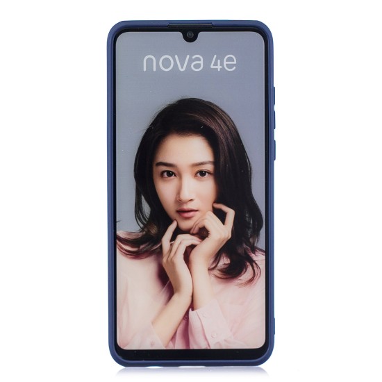 For HUAWEI P30 LITE/NOVA 4E Lovely Candy Color Matte TPU Anti-scratch Non-slip Protective Cover Back Case black