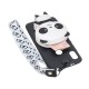 For HUAWEI Y6 2019 Y7 2019 Y9 2019 Cartoon Full Protective TPU Mobile Phone Cover with Mini Coin Purse+Cartoon Hanging Lanyard 4 black pandas