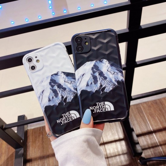 For Iphone 11 Mobile Phone Cover Tpu Y-shaped 3d Stereo Soft Protective Case White snowy mountains in the north