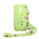 For OPPO F11/F11 Pro Cellphone Case Mobile Phone TPU Shell Shockproof Cover with Cartoon Cat Pig Panda Coin Purse Lovely Shoulder Starp  Green